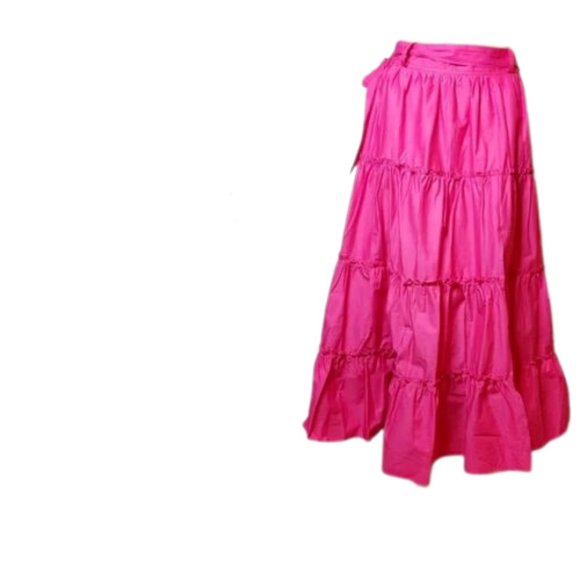 Jason Wu Hot Pink Cotton Teired Skirt
